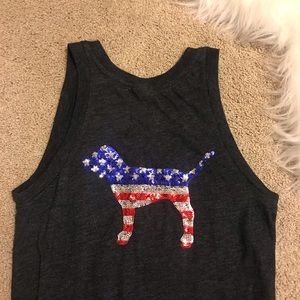 VS PINK Red White and Blue Tank Size XS